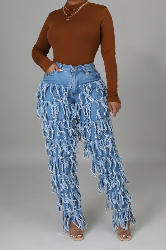 Fringe Denim Jeans – www.Girlie217.com